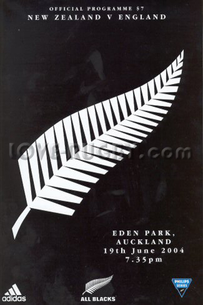 2004 New Zealand v England  Rugby Programme